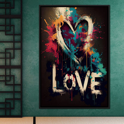 Message of Love Graffiti Canvas Wall Art