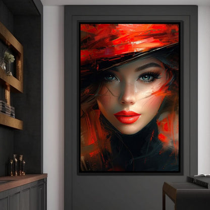 Siren in Rouge Overture Canvas Wall Art