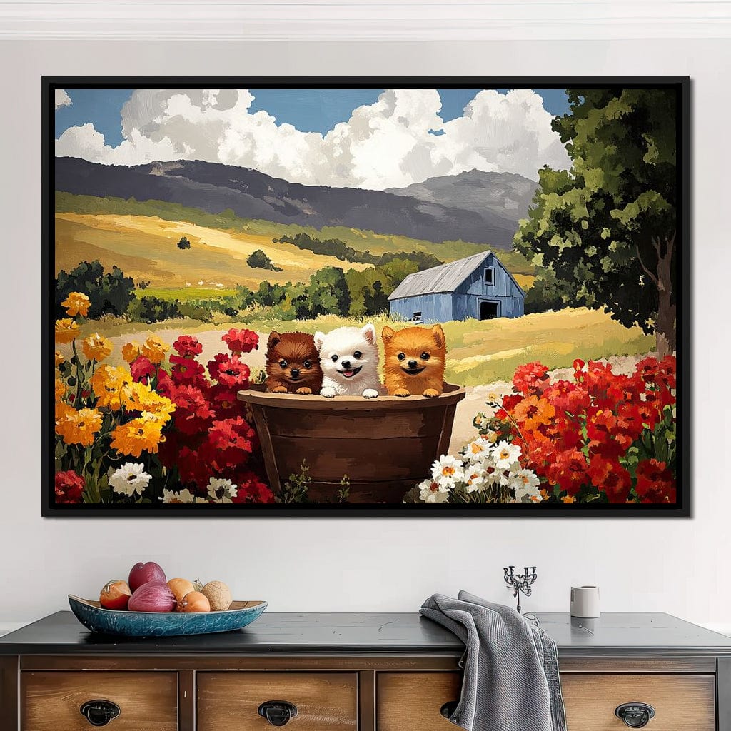 Fluffy Trio Canvas Wall Art