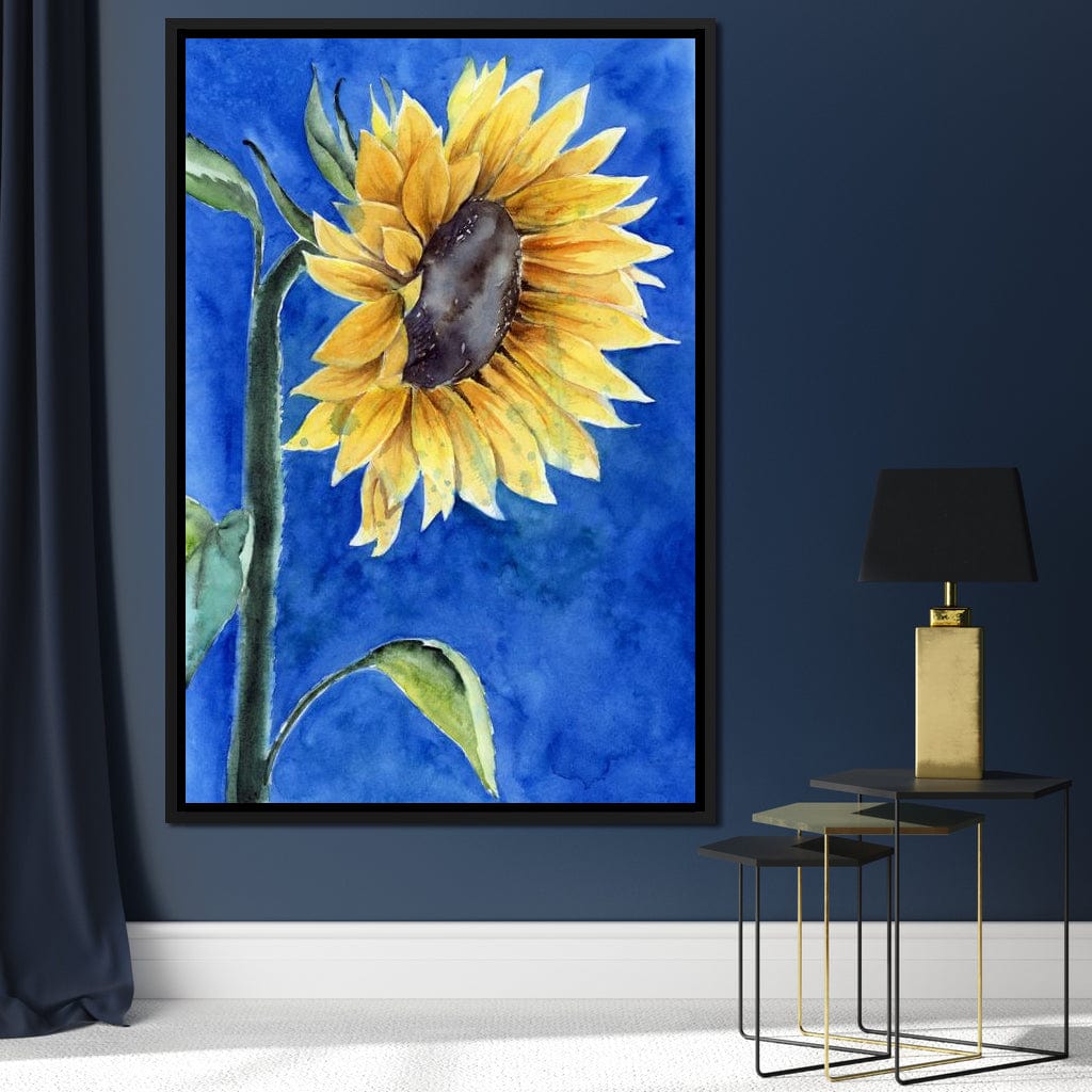 Watercolor Sunflower Canvas Wall Art