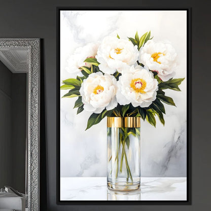 Opulent Peony Elegance Canvas Wall Art