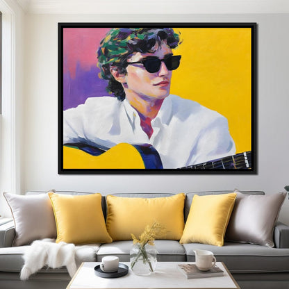 Vibrant Guitarist Sunlit Groove Canvas Wall Art