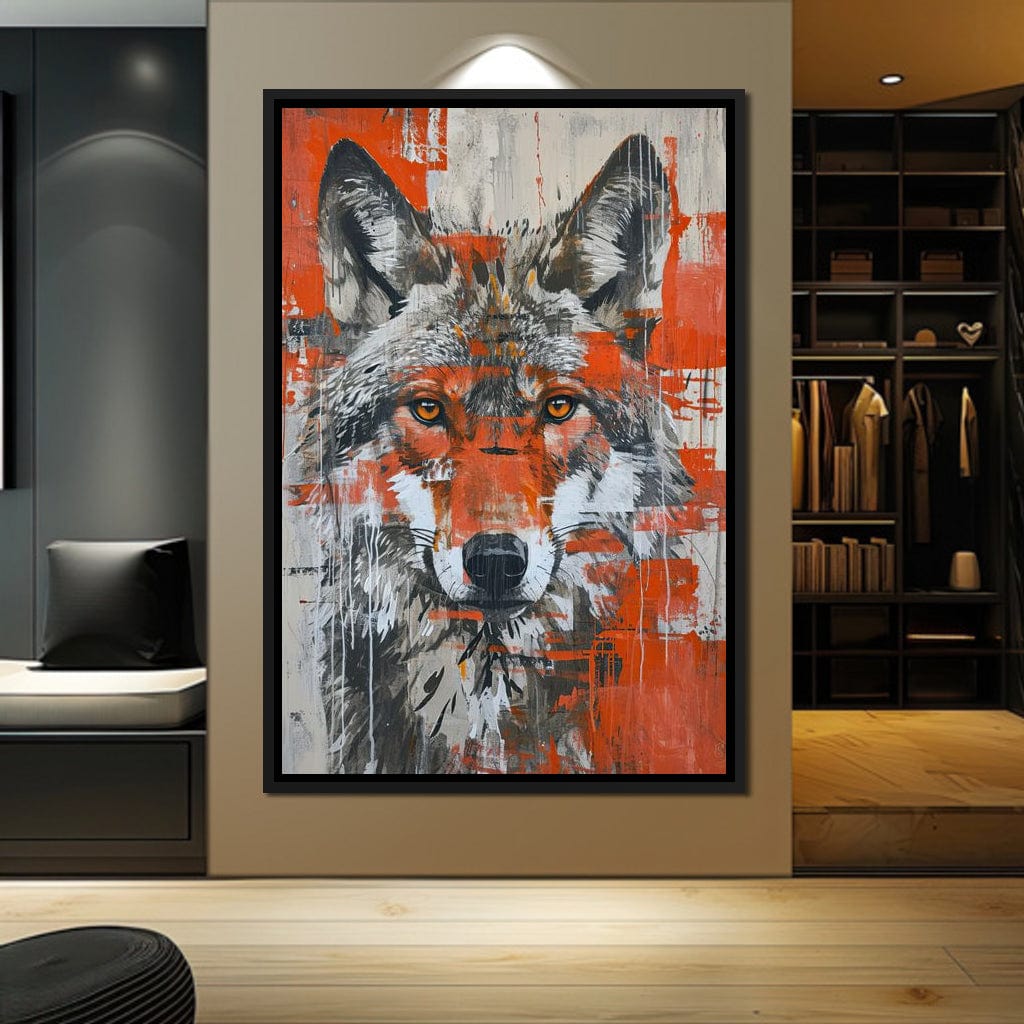 Urban Grey Wolf Canvas Wall Art