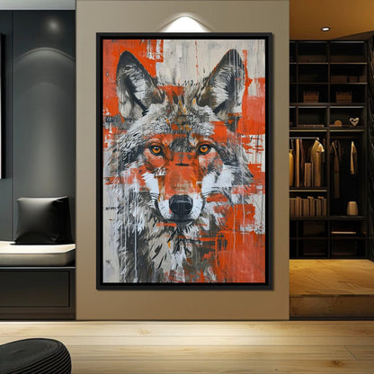Urban Grey Wolf Canvas Wall Art