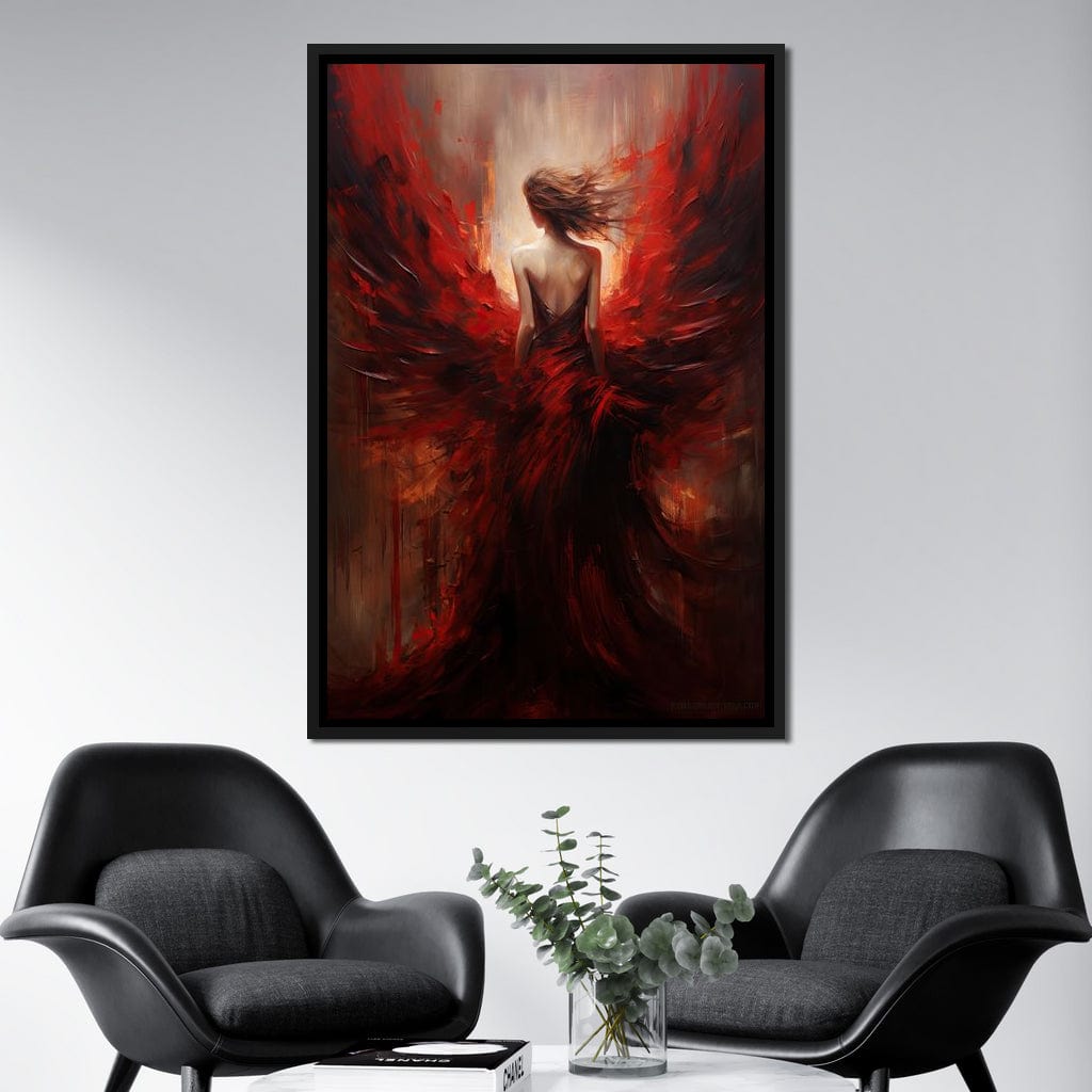 Ethereal Elegance in Shadow Gown Canvas Wall Art