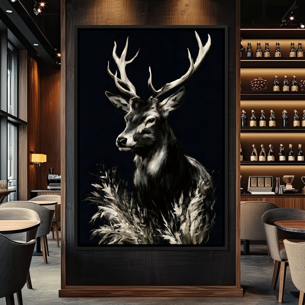 Silent Guardian of the Winter Grass Canvas Wall Art