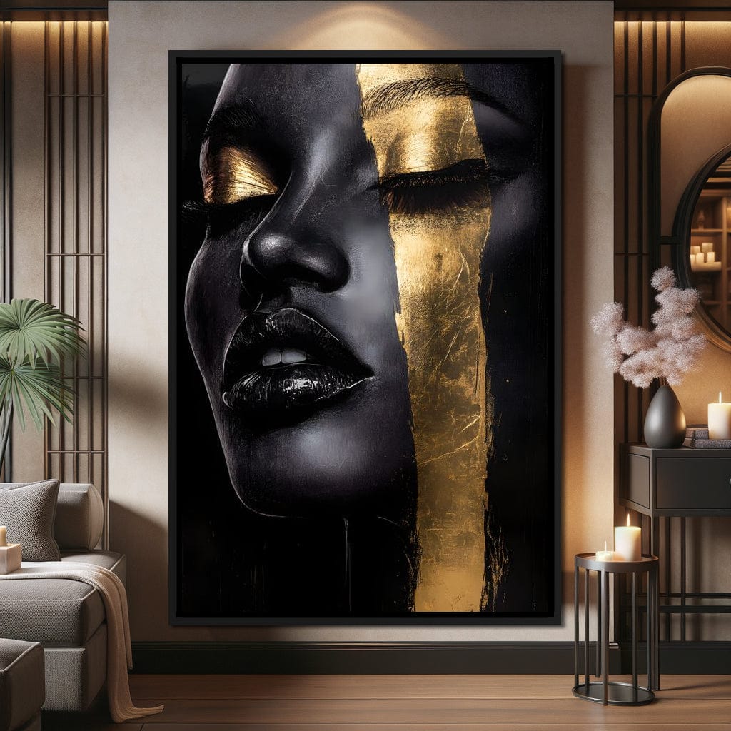 Golden Elegance Unveiled Canvas Wall Art