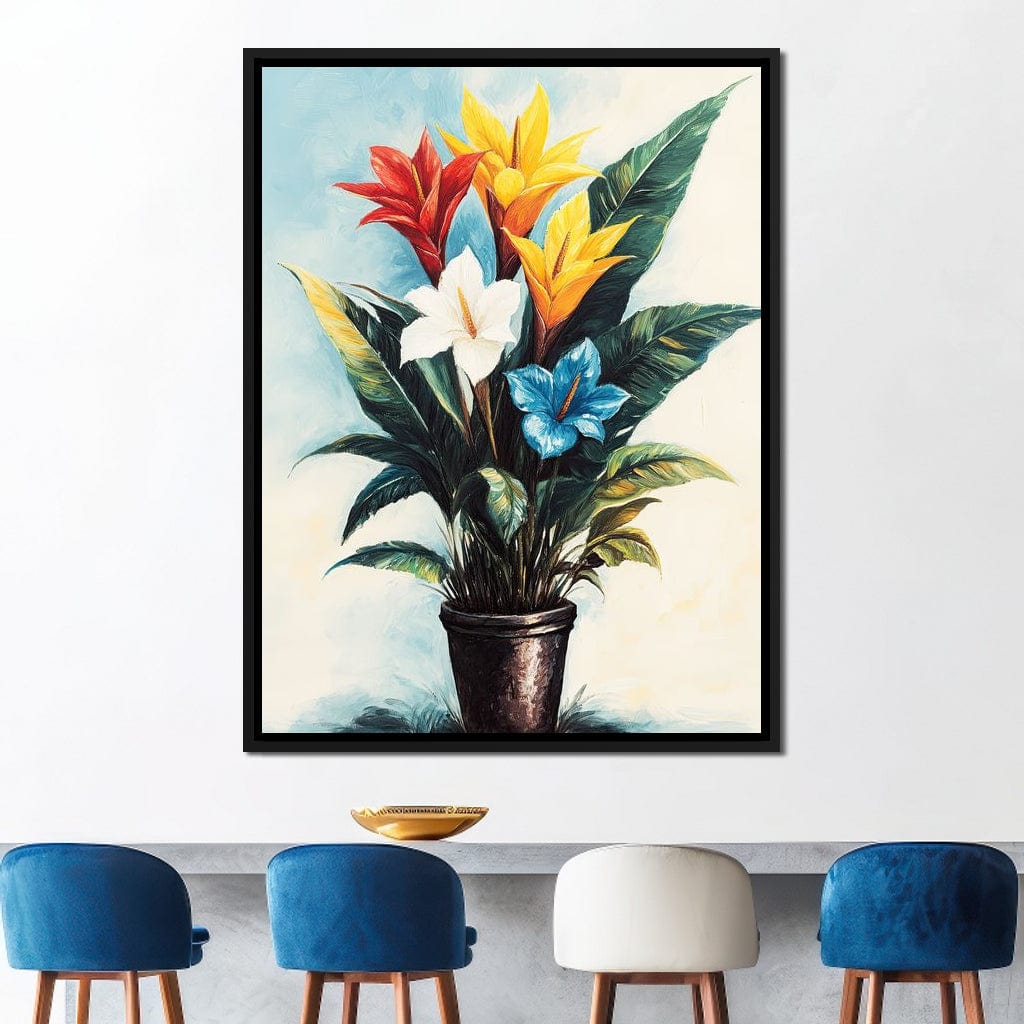Tropical Bloom Flowers Canvas Wall Art