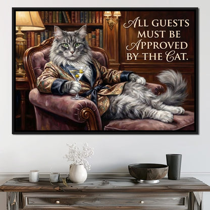 The Feline Gatekeeper Decides Canvas Wall Art