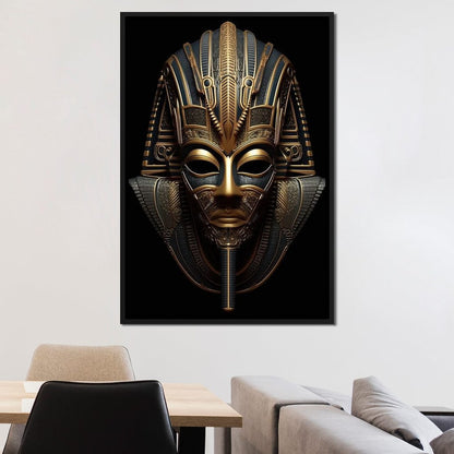 Regal Mask of the Golden Ruler Canvas Wall Art