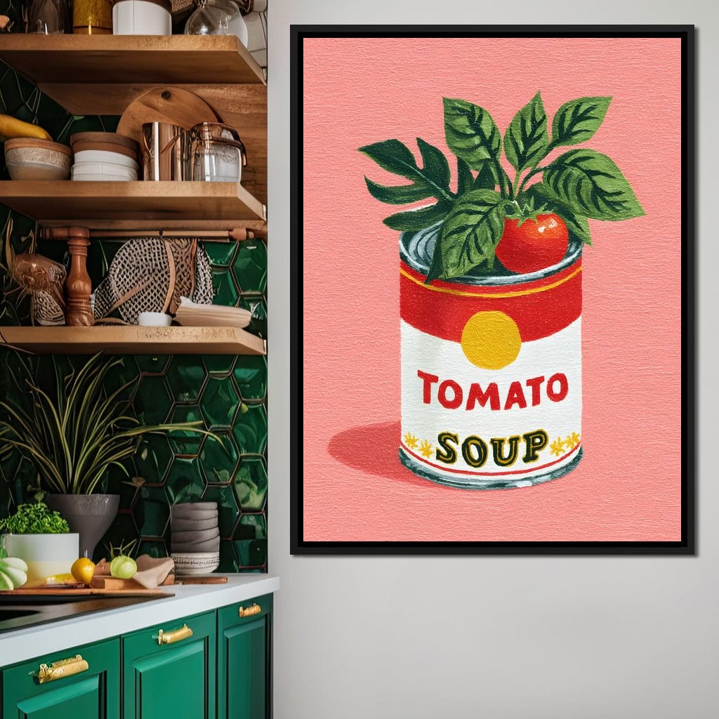Pop Tomato Soup Garden Can Canvas Wall Art