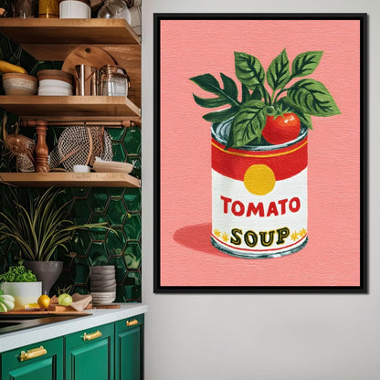 Pop Tomato Soup Garden Can Canvas Wall Art