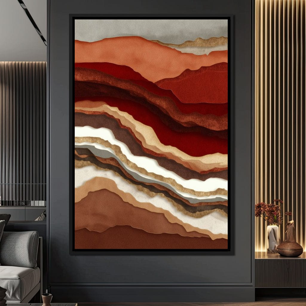 Desert Strata Gold Ridges Canvas Wall Art