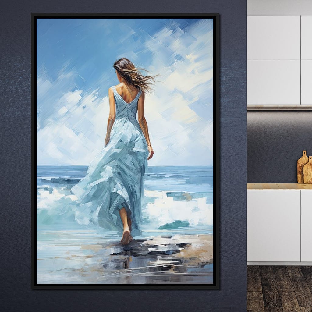 Azure Serenity Stroll Canvas Wall Art