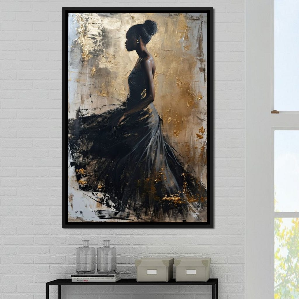 Golden Noir Elegance Canvas Wall Art