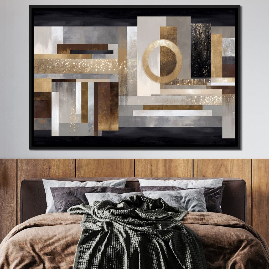 Gilded Geometry Nightfall Canvas Wall Art