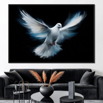 Ascending White Wing Motion Canvas Wall Art