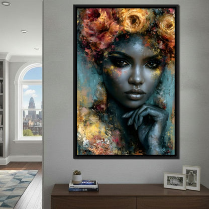Gilded Petals Of Royal Grace Canvas Wall Art