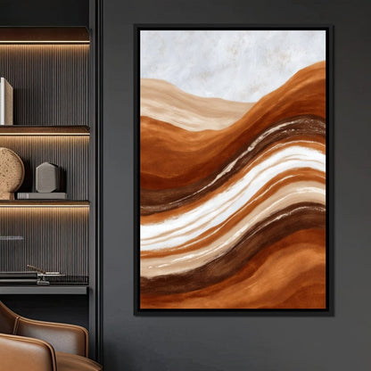 Desert Strata Flow Lines Canvas Wall Art