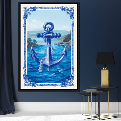 Tropical Ship Anchor Canvas Wall Art