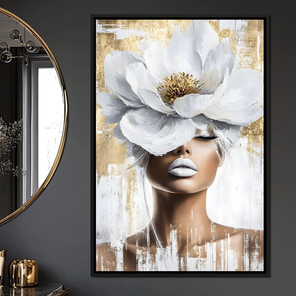 Petals of Golden Elegance Canvas Wall Art