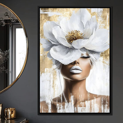 Petals of Golden Elegance Canvas Wall Art