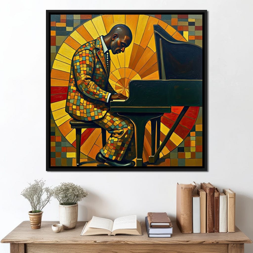 The Mosaic Pianist Canvas Wall Art
