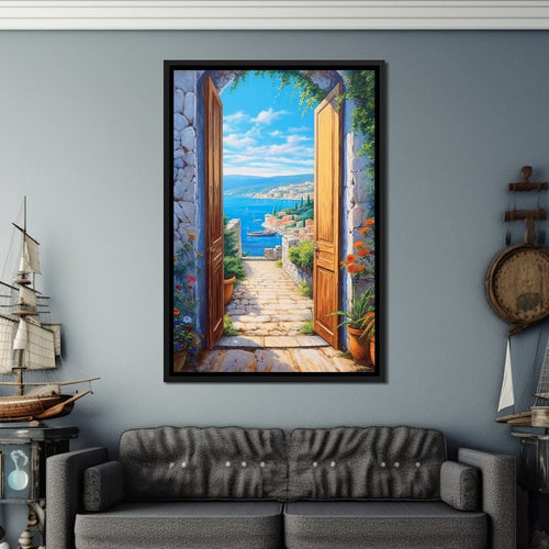 Open Door to the Sea Canvas Wall Art