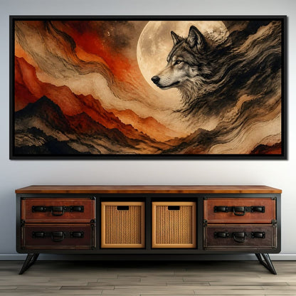 Solitary Howl Before Dawn Canvas Wall Art