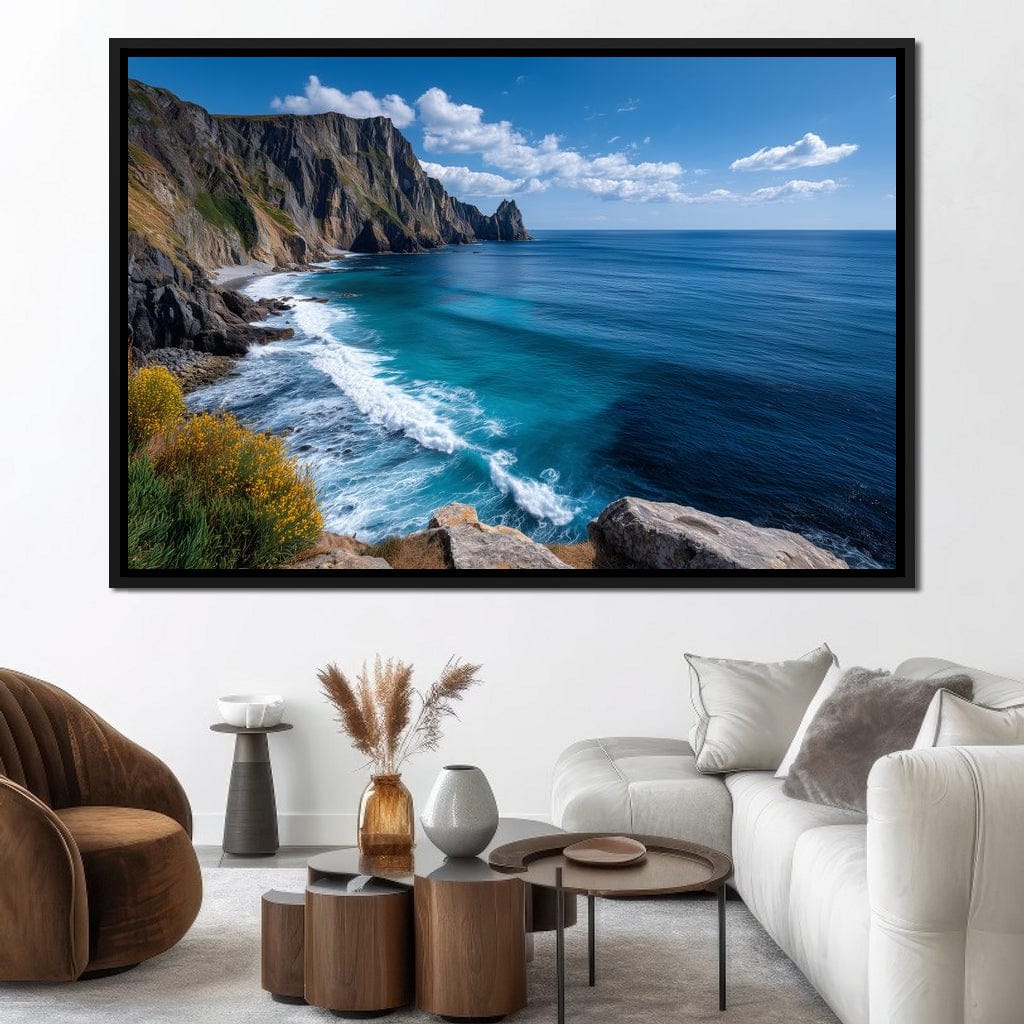 Majestic Coastal Cliffs View Canvas Wall Art
