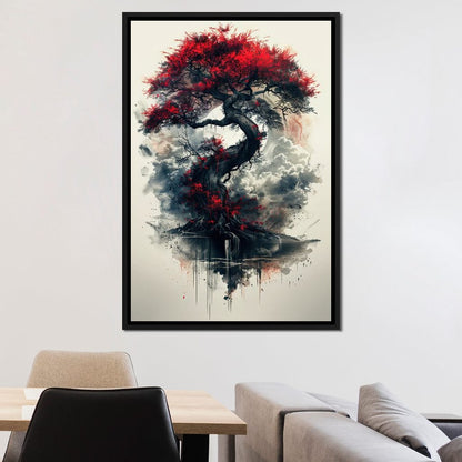 Sanguine Canopy Resilience Canvas Wall Art