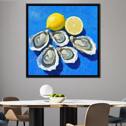 Lemon Kissed Oysters Canvas Wall Art