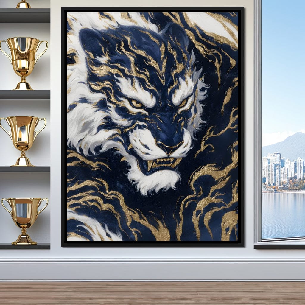 Majestic Midnight Gold Tiger Canvas Wall Art