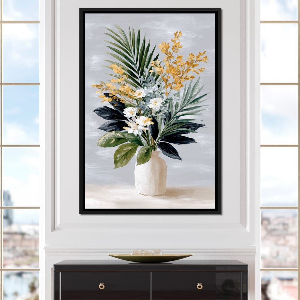 Golden Botanicals Still Life Canvas Wall Art