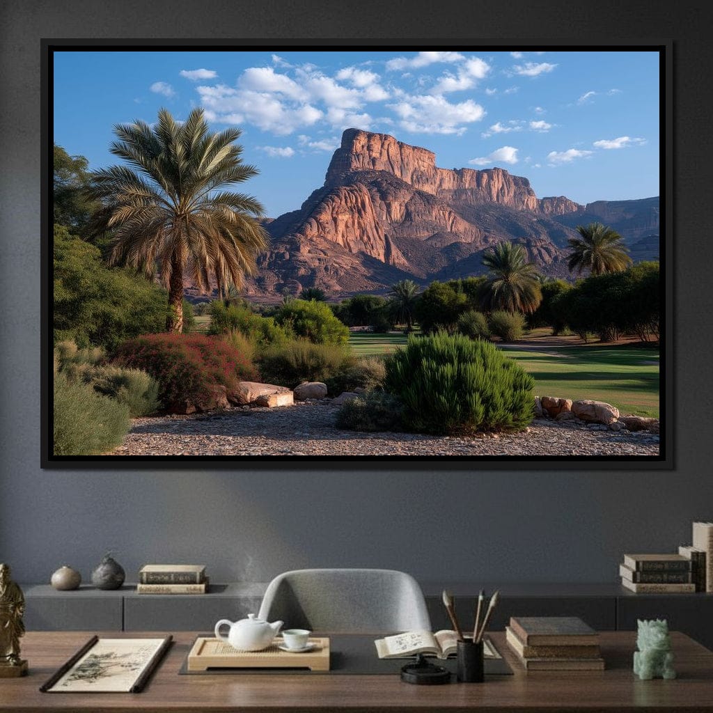 Desert Oasis Mesa Sunrise Canvas Wall Art