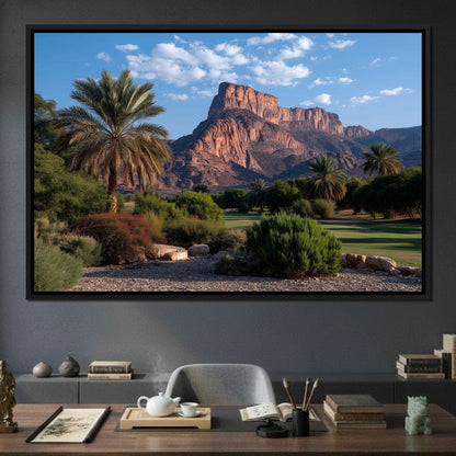 Desert Oasis Mesa Sunrise Canvas Wall Art