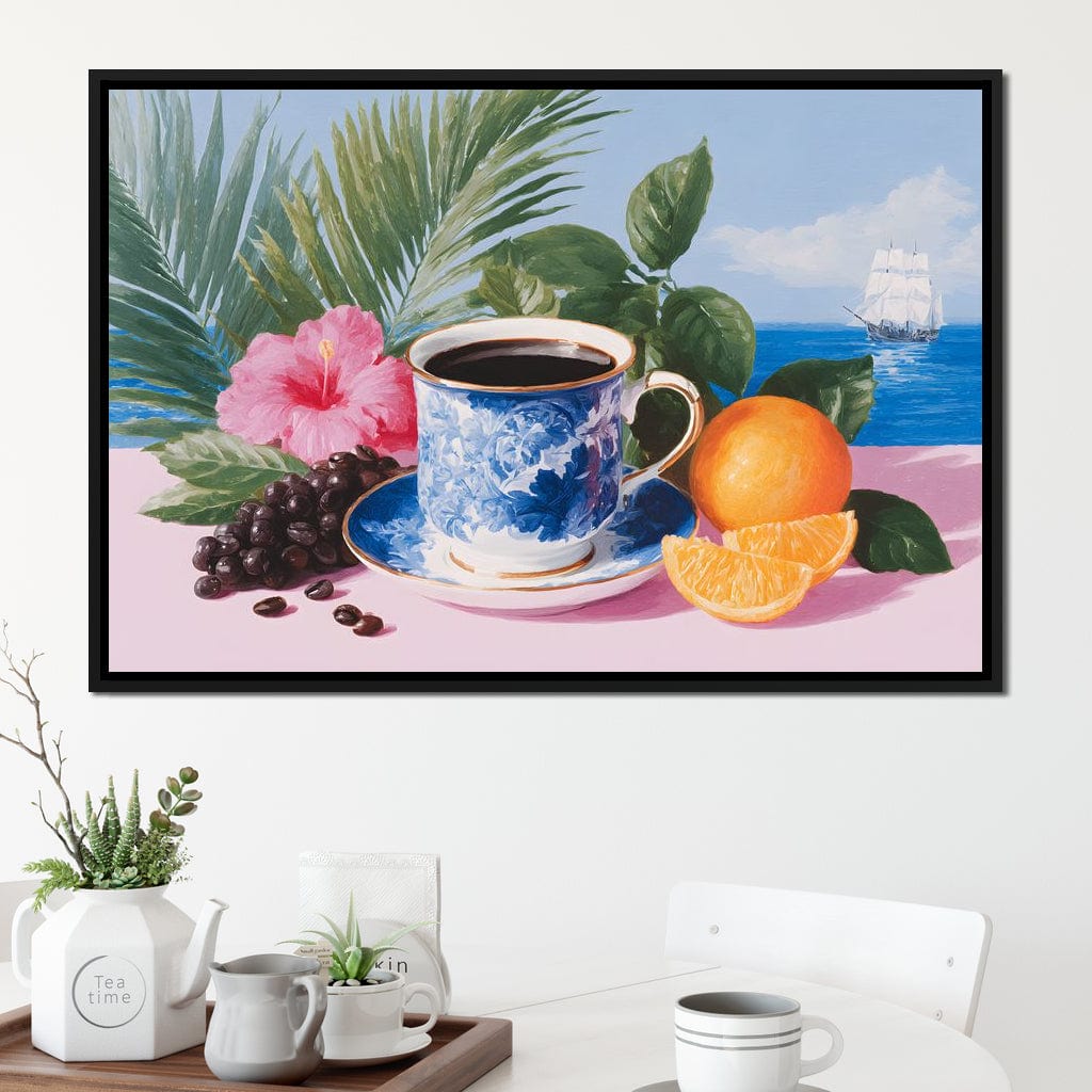 Tropical Voyage Morning Coffee Bliss Canvas Wall Art