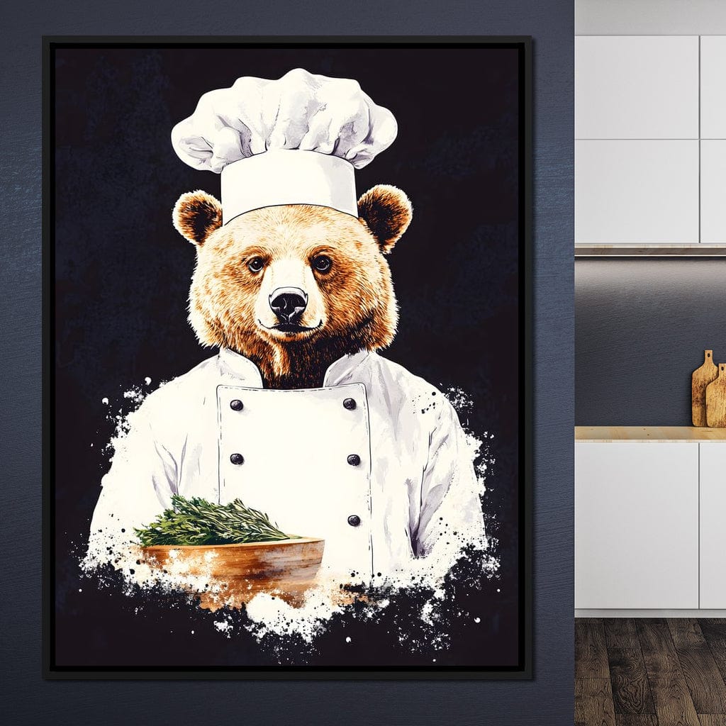Chef Bear Culinary Delight Canvas Wall Art