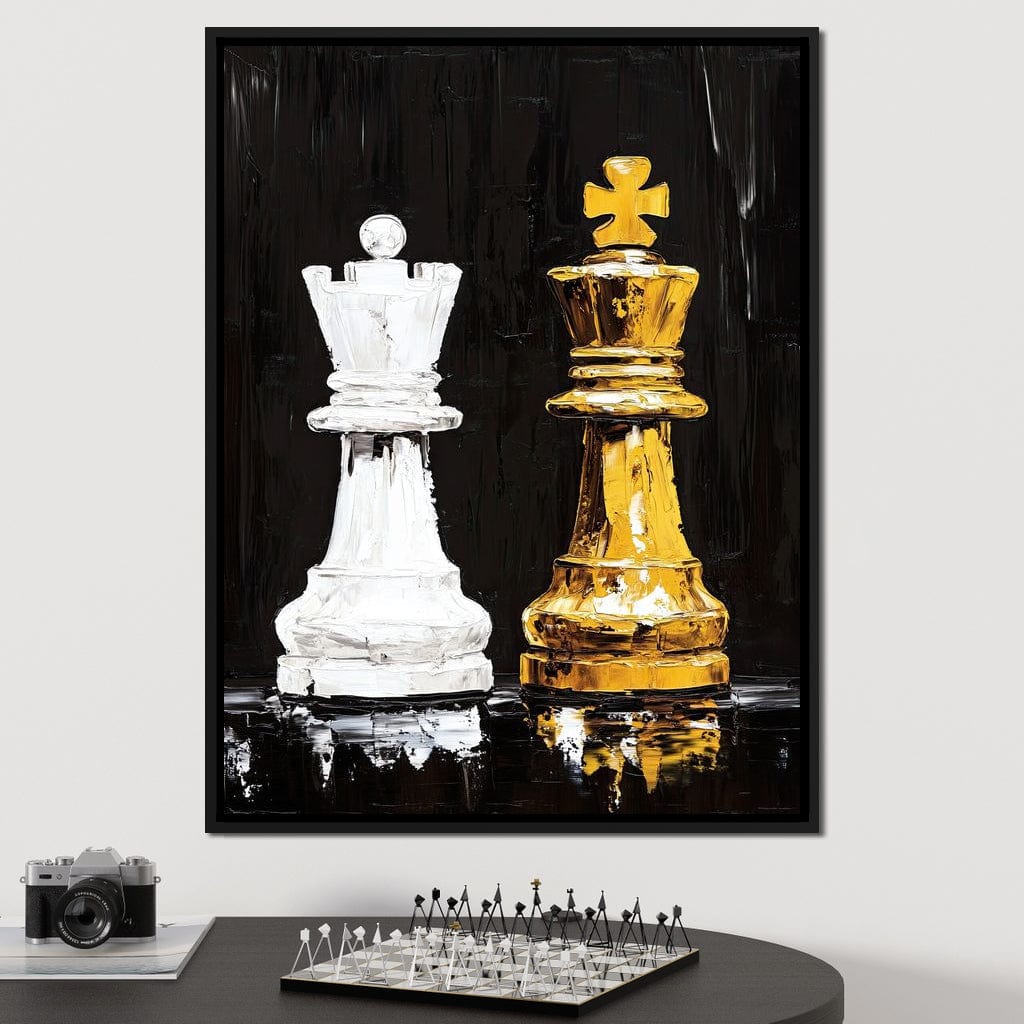 Regal Duel Monochrome Majesty Canvas Wall Art