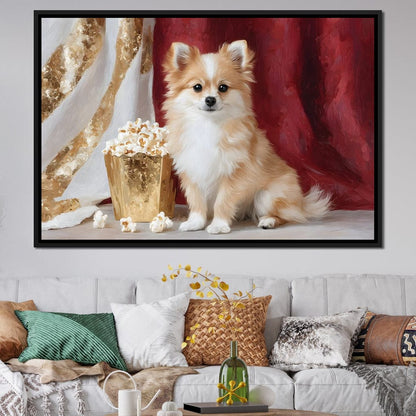 Pomeranian Popcorn Soiree Canvas Wall Art