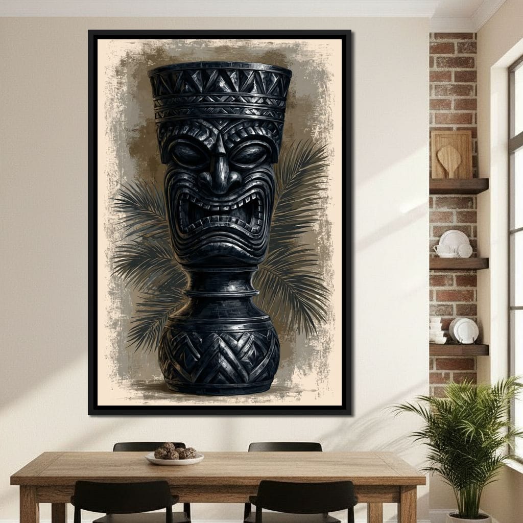 Ancient Totem Of The Island Spirit Canvas Wall Art