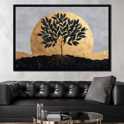 Golden Tree of Tranquility Canvas Wall Art