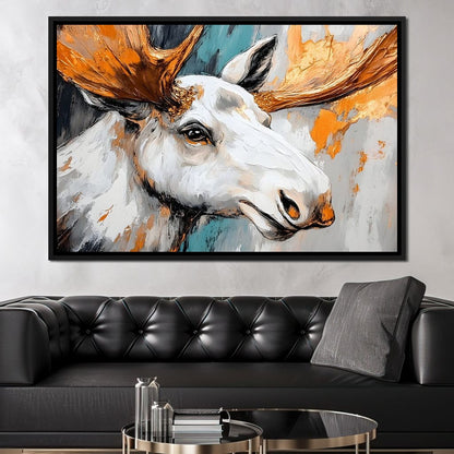 Moose Wilderness Strokes Canvas Wall Art