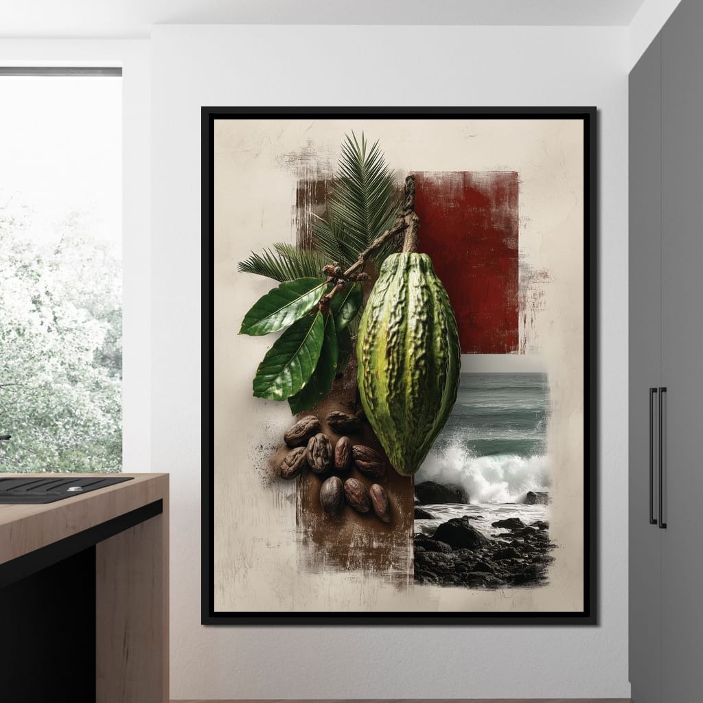 Cacao Pod Coastal Life Canvas Wall Art