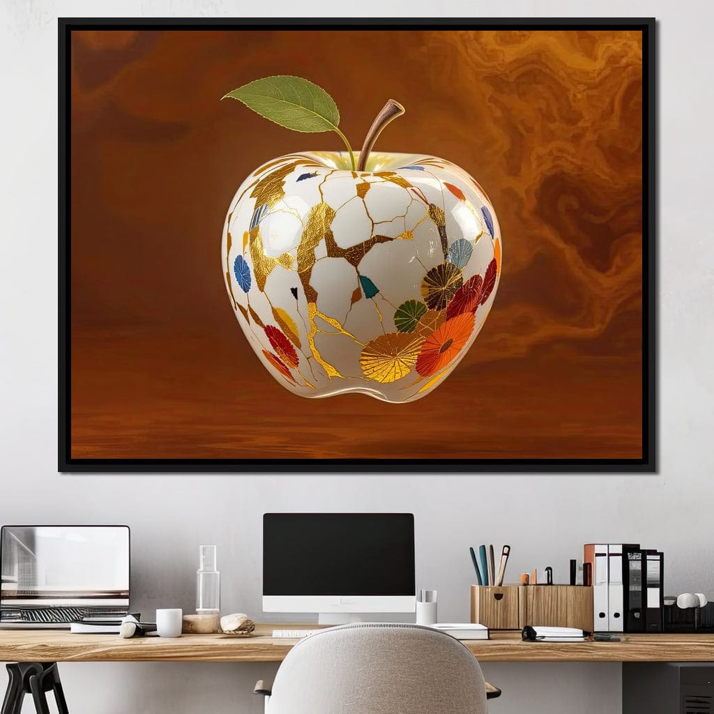 The Kintsugi Apple Canvas Wall Art