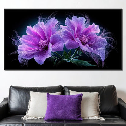 Fluffy Alien Flowers Canvas Wall Art