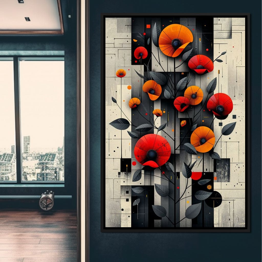Spectral Monochrome Blooms Canvas Wall Art