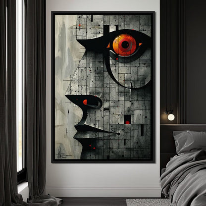 Enigmatic Gaze Fractal Mosaic Canvas Wall Art