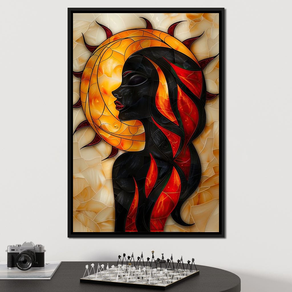 Solar Siren of the Flames Canvas Wall Art