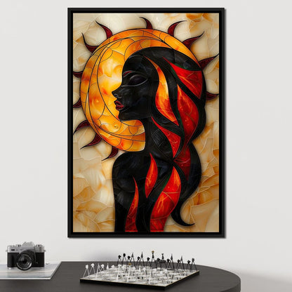 Solar Siren of the Flames Canvas Wall Art